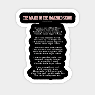 Wrath of the Awakened Saxon poem Sticker